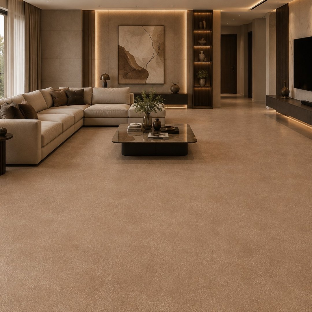 Al Artic Chocco Plain and texture Living Area Tiles - My Home Studio